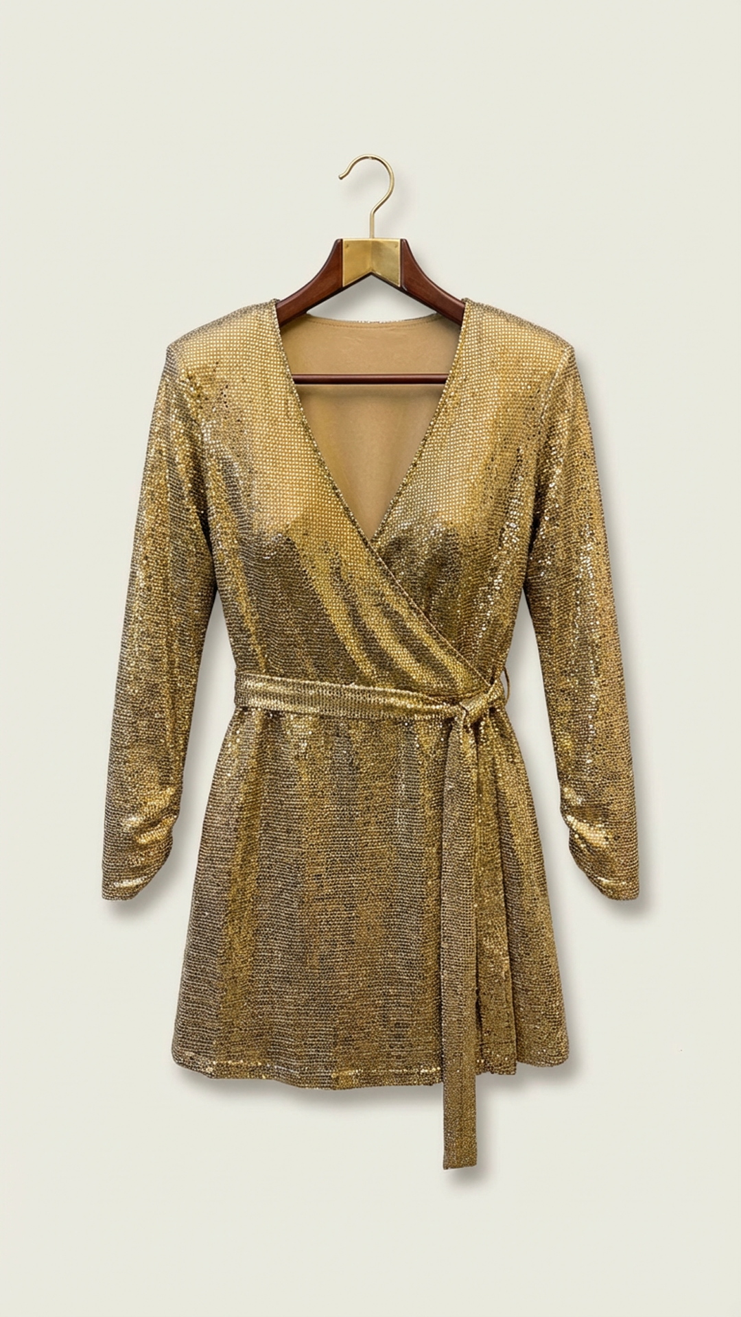 Mirror Sequins Gold Dress