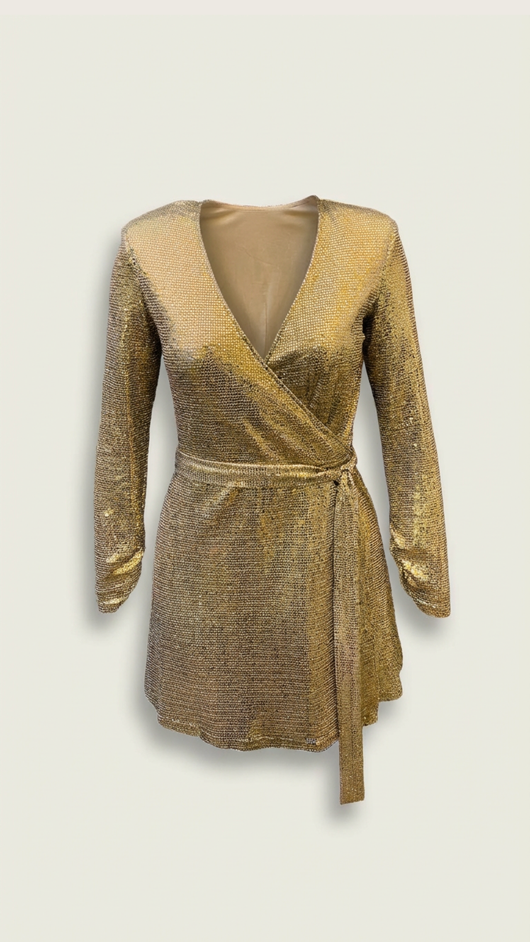 Mirror Sequins Gold Dress