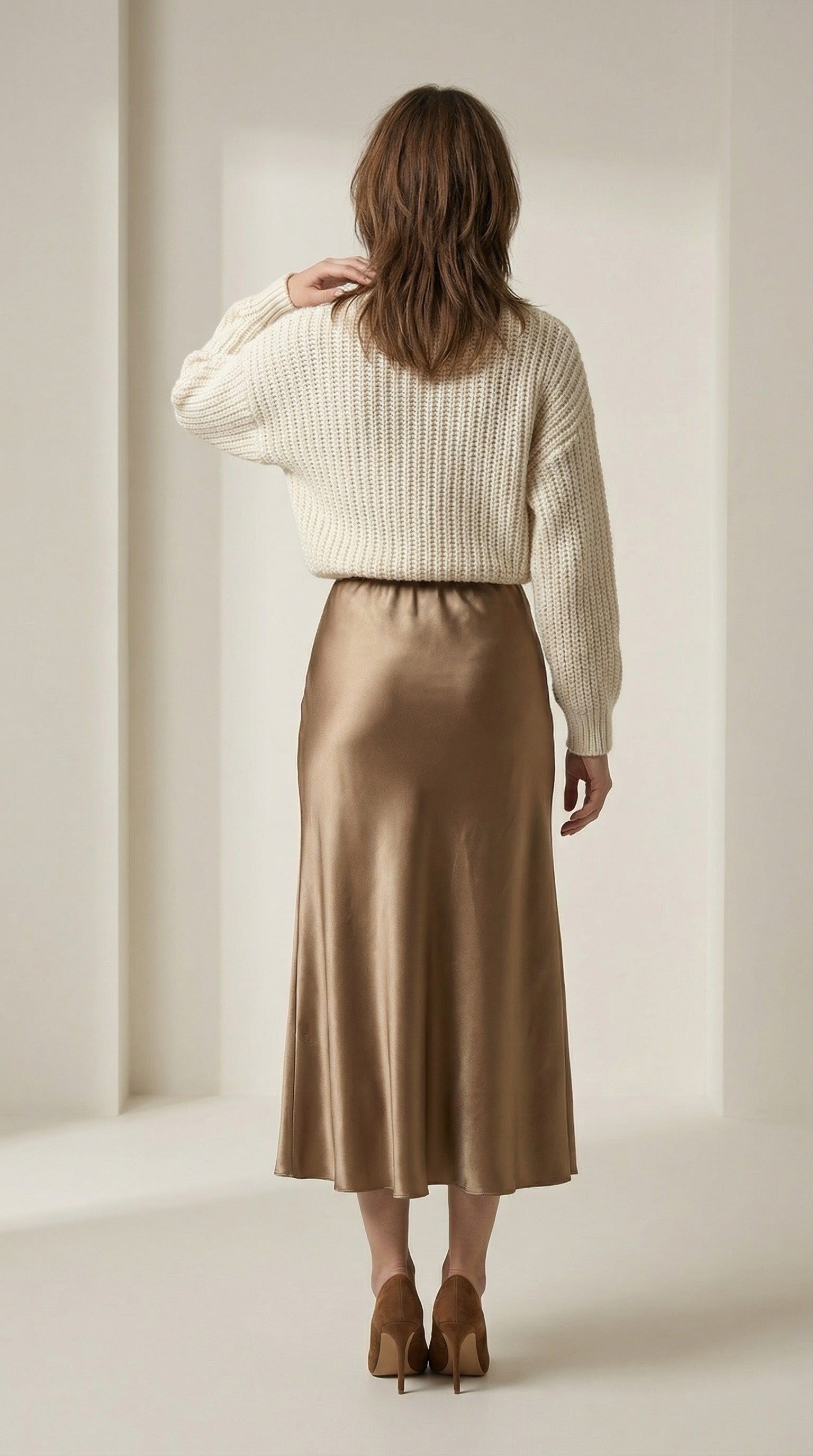 Roma Silk Midi Skirt