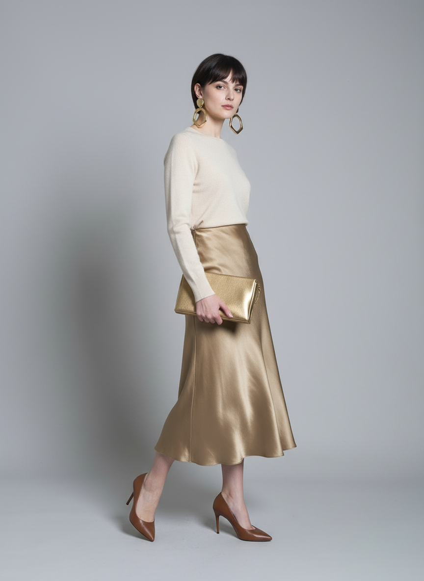 Roma Silk Long Skirt