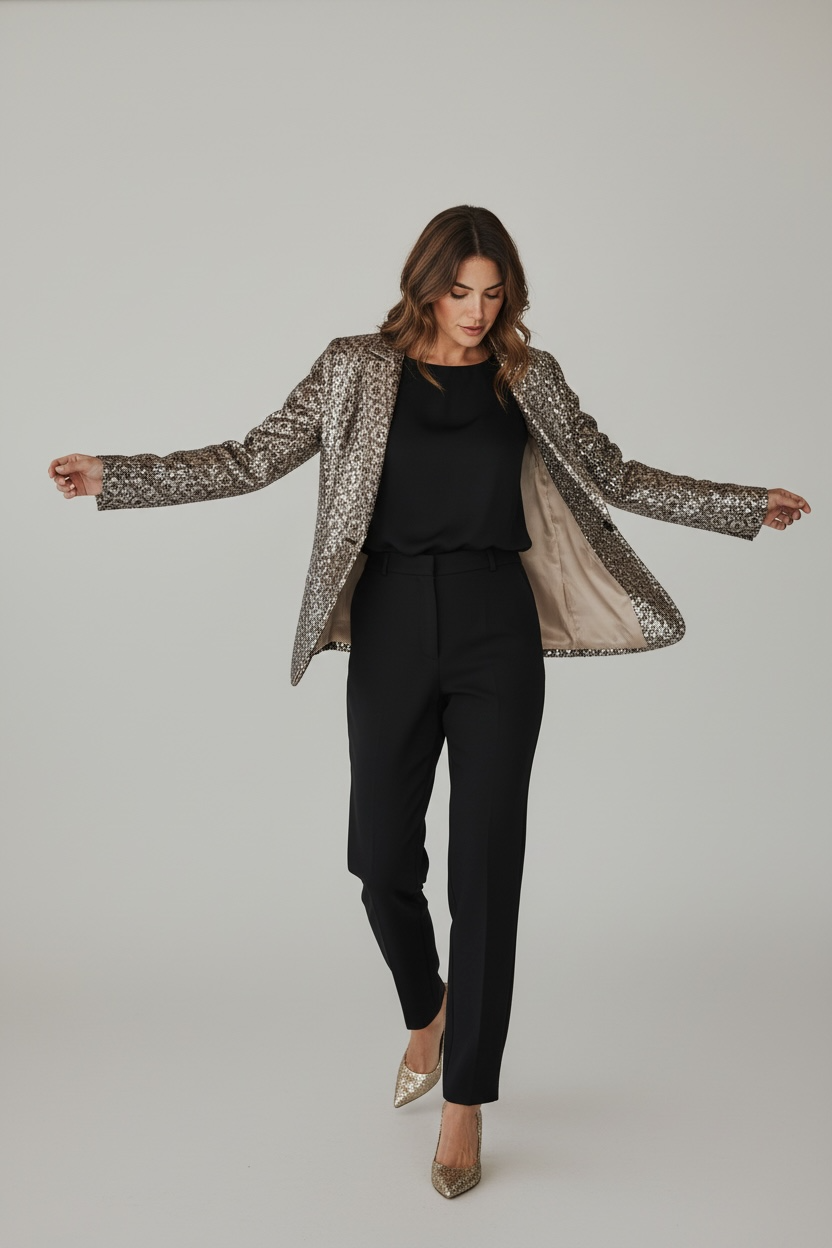 Sequins Printed Jacket