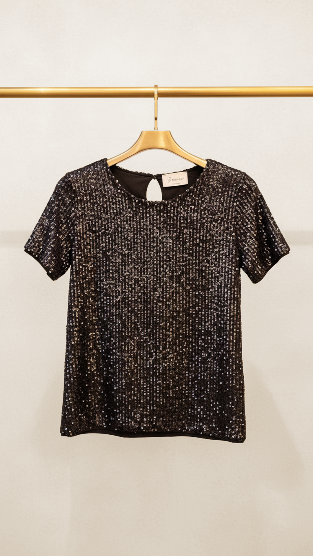 Short Sleeves Sequins Top