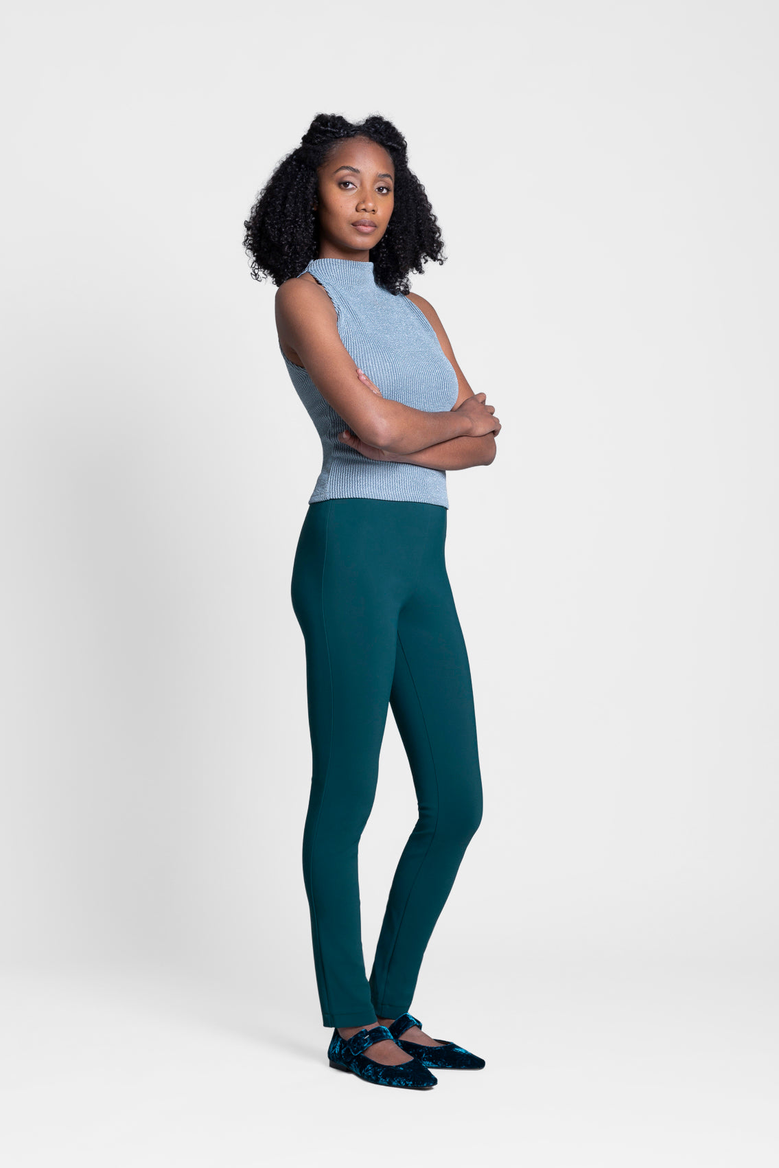 Apple Shape Coloured Trousers - Slim Leg