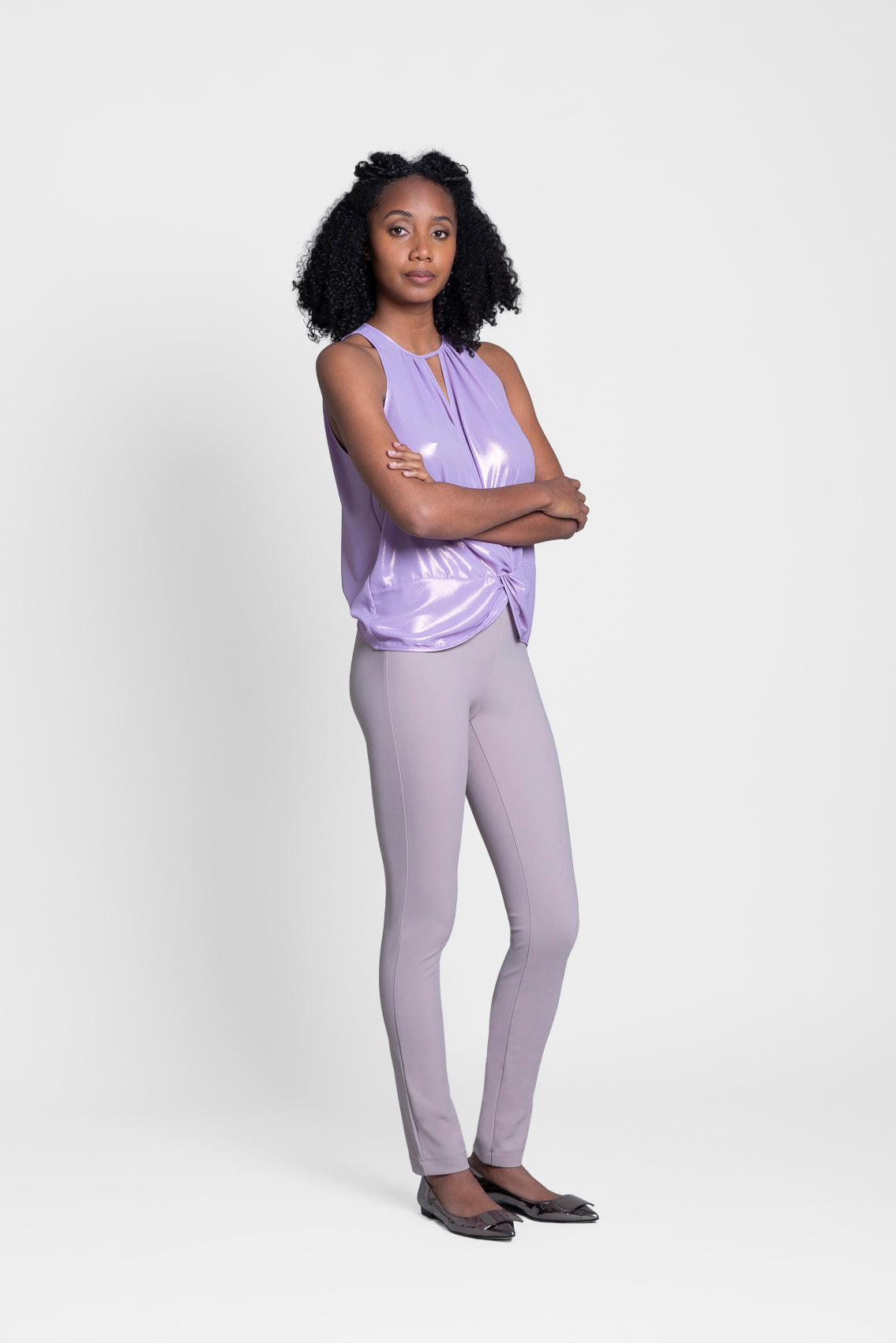 Apple Shape Coloured Trousers - Slim Leg