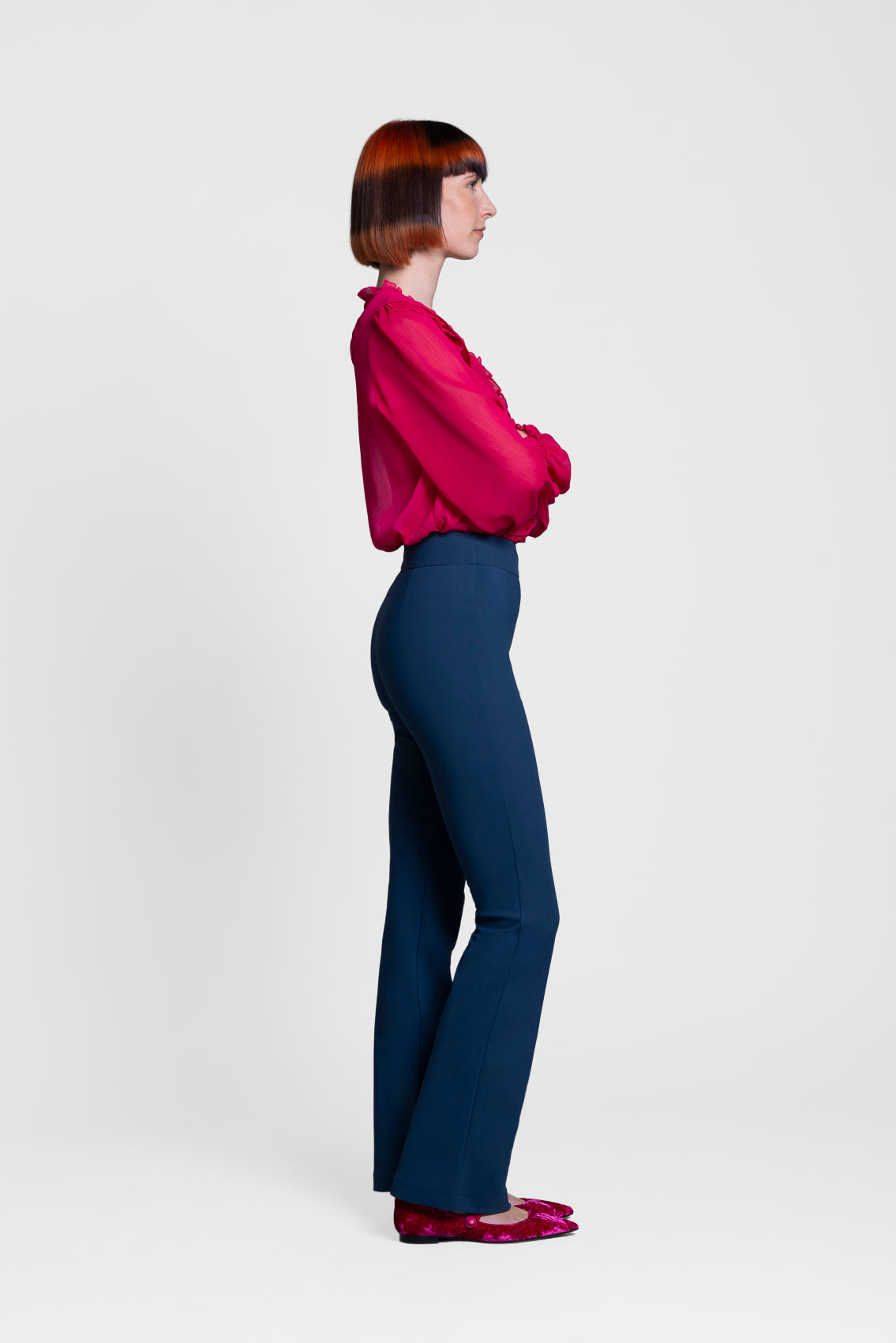 Candle Shape Coloured Trousers - Slim Leg