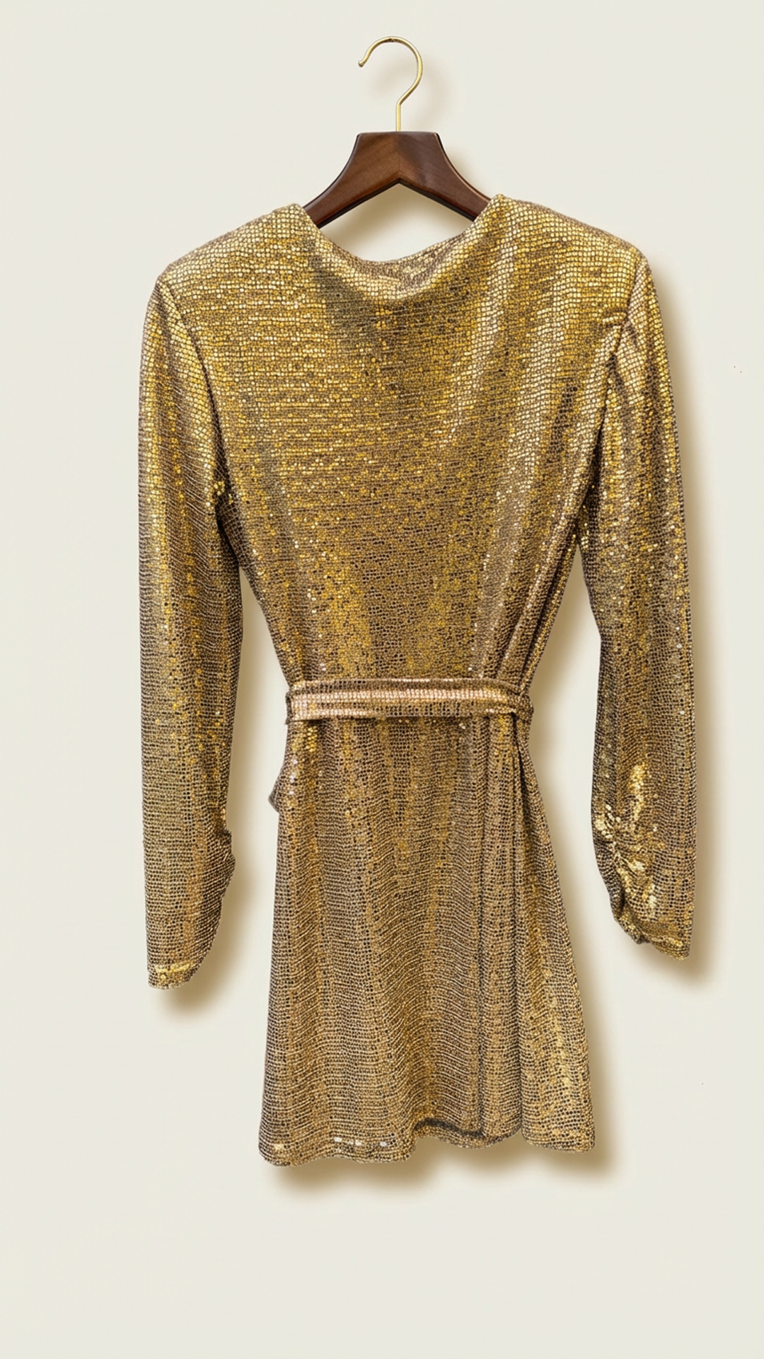 Mirror Sequins Gold Dress