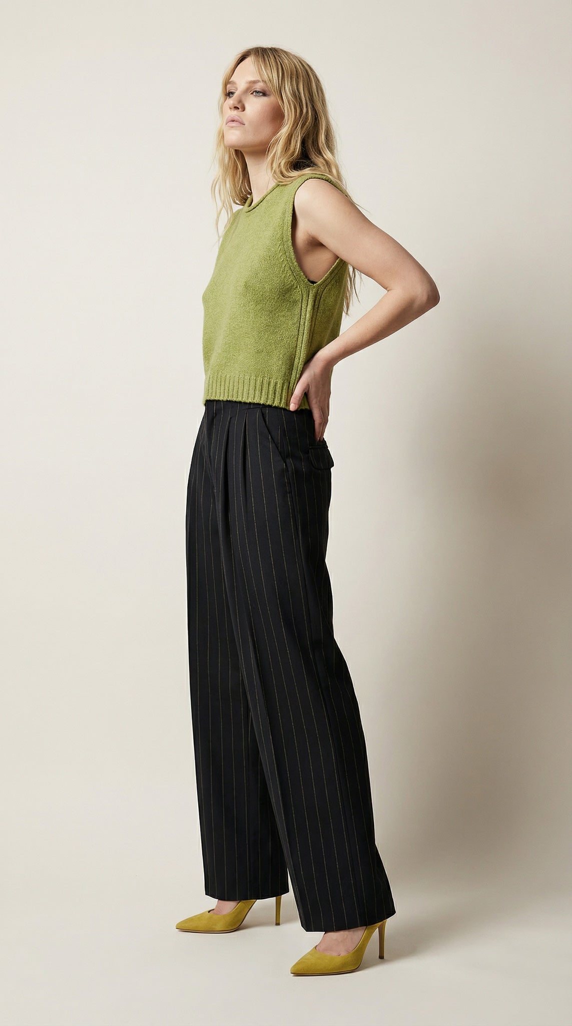 Pinstripes Pleated Trousers
